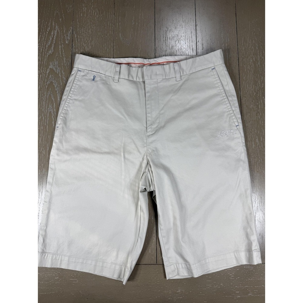 Louis Castel Shorts Mens 32 Beige Chino Golf Casual‎ Pockets Embroidered Logo